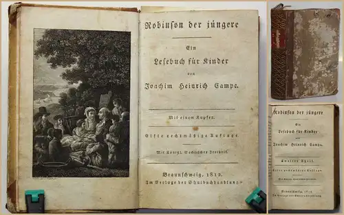 Kampe Robinson der jüngere Ein Lesebuch für Kinder 1812 2 Teile in 1 Bd sf