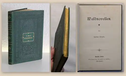 Stinde Werke Waldnovellen 1889 Belletristik Erzählungen goldgeprägter Leinen xz