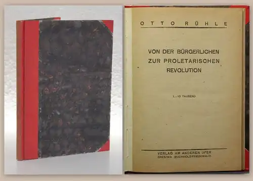 Rühle Von der bürgerlichen zur Proletarischen Revolution 1924 EA Geschichte xz