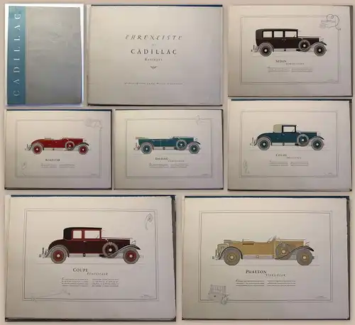 General Motors Ehrenliste der Cadillac Besitzer 12 farbige Bildtafeln um 1925 xz