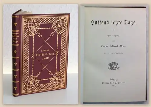 Meyer Huttens letzte Tage Eine Dichtung 1901 Prachtband Lyrik Gedichte xz