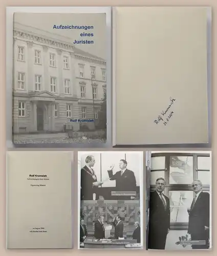 Rolf Krumsiek Aufzeichnungen eines Juristen 2004 Memoiren Politiker signiert xz