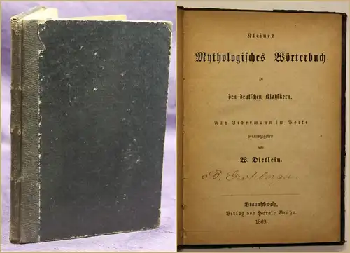 Dietlein Kleines Mythologisches Wörterbuch zu den deuts. Klassikern 1869 sf
