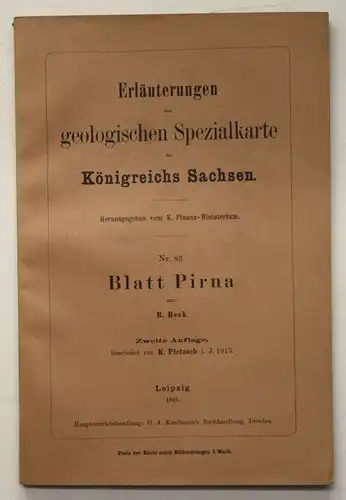Erläuterungen geolog. Spezialkarte Sachsen Nr. 83 Blatt Pirna 1916 sf