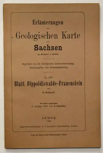 Erläuterungen Geologischen Karte Sachsen Nr.100 Blatt Dippoldiswalde 1920 sf