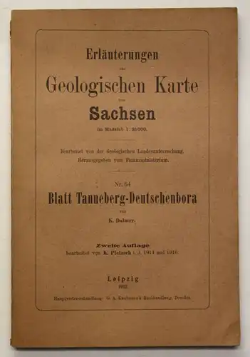 Erläuterungen zur Geologischen Karte von Sachsen Nr.64 Blatt Tanneberg 1922 sf