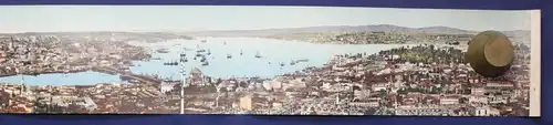 Kolorierte Lithografie Panorama von Constantinopel AK 1910 Chromolithographie sf