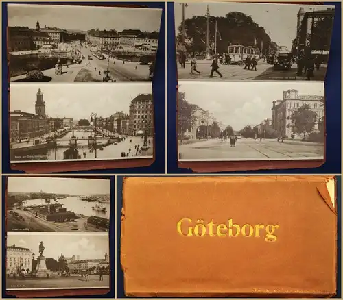 Großes Leporello von Göteborg um 1900 Schweden Landeskunde Geografie sf