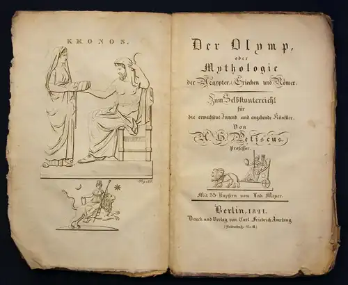 Petiscus Der Olymp oder Mythologie der Griechen & Römer 1821 Geschichte sf