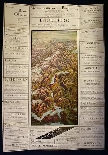 Original Vogelschau - Karte um 1910 Geografie Landeskunde Ortskunde Natur sf