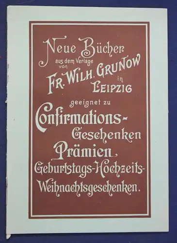 Original Katalog Neue Bücher geeignet zu Confirmations-Geschenken 1890 sf