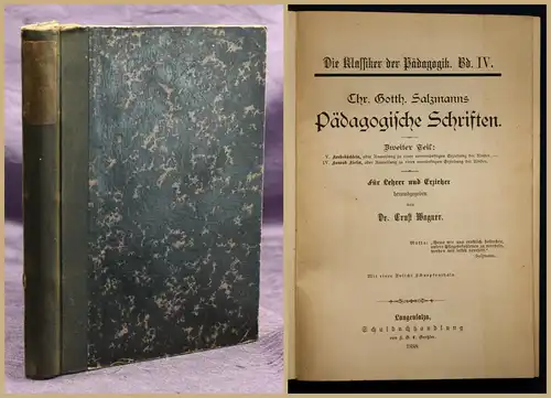 Wagner Die Klassiker der Pädagogik 4. Band Pädagogische Schriften 1888 sf