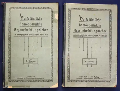 Wiener Volkstümliche homöopathische Arzeneiwirkungslehre 2 Bde um 1900 sf