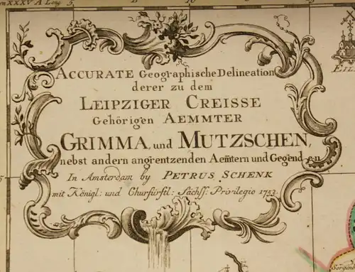 Kol. Kupferstichkarte Peter Schenk "Accurate Geographische Delineation" 1753 sf