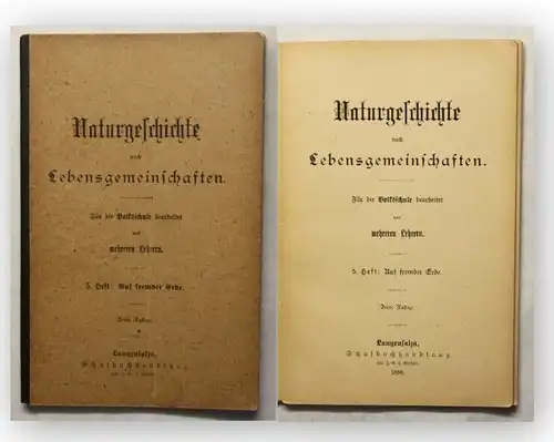 Naturgeschichte nach Lebensgemeinschaften 5. Heft 1898 Wissen Erde Natur xy