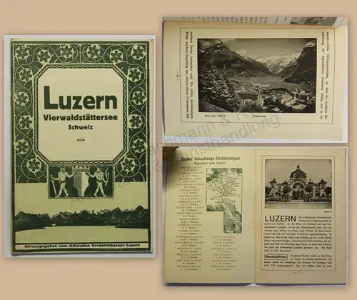 Prospekt Broschüre Reise Luzern Vierwaldstätter See um 1915 Reklame Schweiz xz