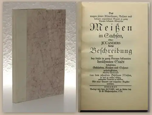 Cander Meißen im Sachsen Faksimile 1929 Ex. 143/300 Geschichte Ortskunde Bistum