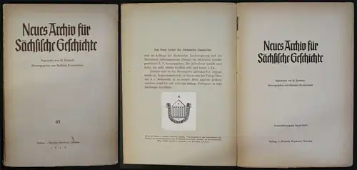 Ermisch Kretzschmar Neues Archiv für Sächsische Geschichte 1942 Sachsen Saxonica