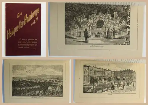 Original Prospket Die Heilquellen Homburgs um 1885 Hessen Taunus Reklame xz