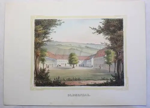 Lithografie Olbernhau Ansicht Sachsen Poenicke Schlösser & Rittergüter um 1855