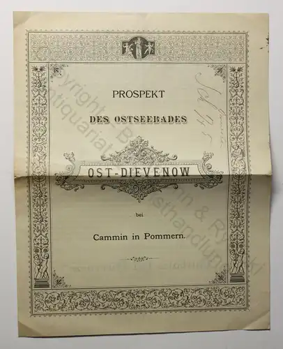 Original Prospekt Ostseebad Ost-Dievenow Cammin Pommern um 1885 Polen Dziwnów xz