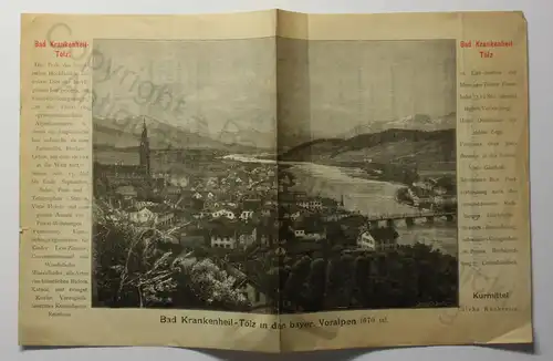 Orig Prospekt Bad Krankenheil Tölz um 1880 Bayern Alpen Tölz-Wolfratshausen Isar