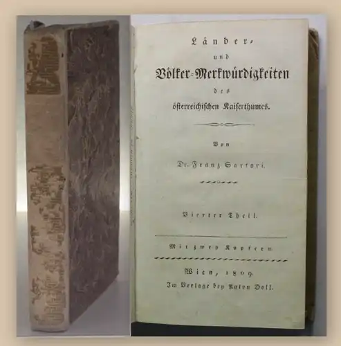 Sartori Länder- und Völkermerkwürdigkeiten 1809 Landeskunde Österreich xy