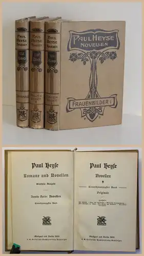 Paul Heyse Novellen Originale & Frauenbilder I&II 1908 Klassiker Literatur xz