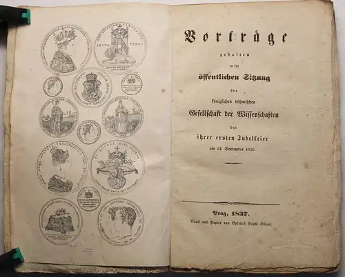 Königl. Böhmische Gesellschaft der Wissenschaften Vorträge 1837 Festschrift xz