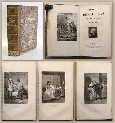 Le Sage Histoire de Gil Blas de Santillane 1836 Frontispiz & Tafeln Desenne xz