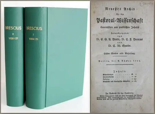 Neuestes Archiv der Pastoral-Wissenschaft 1824-1827 -3 Bände in 2 Büchern xz