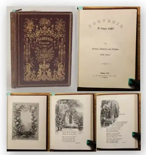 Füllhass Souvenir O frage nicht 1868 EA Lyrik Klassiker illustriert  xy