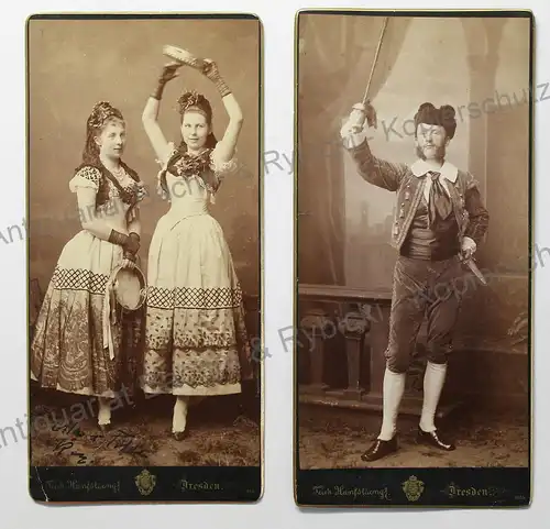 2 Fotografien Hanfstaengl Dresden 1885 Porträt Ernst v. Seydewitz & Ehefrau Ella