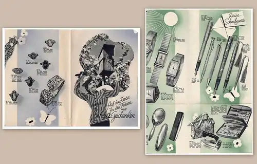 Wenz Werbeprospekt Broschüre Werbeblatt Reklame Uhren Schmuck um 1930 Art Deko