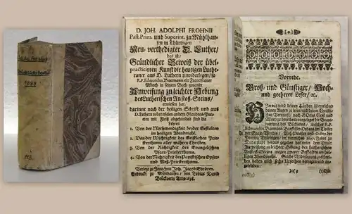 Frohnii Frohne Neuverthedigter Luther 1698 Streitschrift Lutheraner Christentum