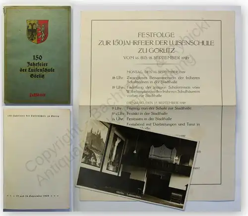 Pietsch 150 Jahrfeier der Luisenschule in Görlitz 1929 Ortskunde Geographie xy
