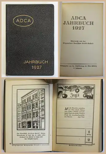 ADCA Jahrbuch 1927 Allgemeine Deutsche Credit-Anstalt Kalender Kalendarium xz