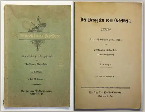 Rodenstein Der Berggeist vom Oeselberg 1908 selten Märchen Bayern Altfranken xz
