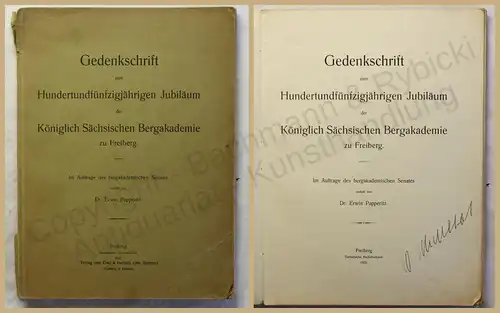 Papperitz Gedenkschrift zum 100. jähr. Jubiläum Bergakademie Freiberg 1916 xy
