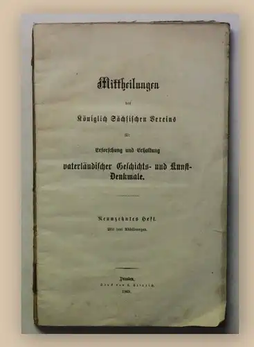 Mitteilungen Erforschung & Erhaltung vaterländischer Geschichtsdenkmale 1869 xy