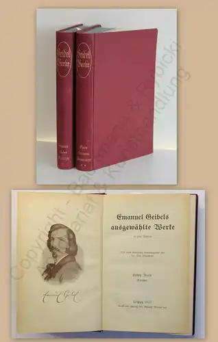 Geibels Ausgwählte Werke 2 Bände 1921 dekorative Ausgabe Klassiker Reclam xz