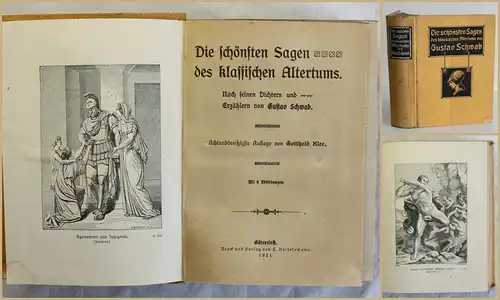 Schwab Die schönsten Sagen des klassischen Altertums 1921 Belletristik xy