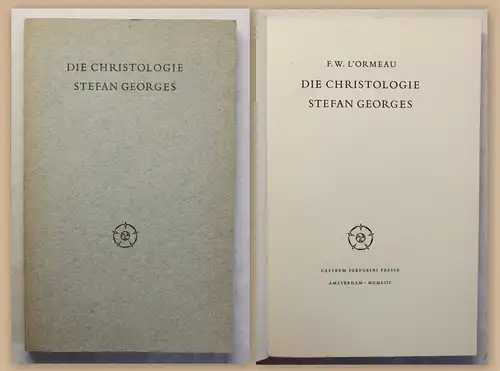 Die Christologie Stefan Georges 1953 Sprachwissenschaften Lyrik Dichtkunst xz