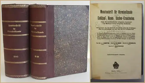 Monatschrift für Ohrenheilkunde 2 Bde Jahrgang 1-5 1901-1905 Medizin Otologie xy
