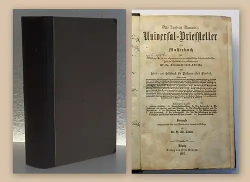 Rammler Universal Briefsteller Musterbuch Briefe Dokumente Aufsätze 1867 xy