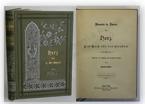 Amiris Herz Ein Buch für die Knaben 1889 Belletristik Erzählung Schule Jungen xy