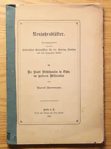 Bemmann Die Stadt Mühlhausen Thüringen im späteren Mittelalter 1915 xz