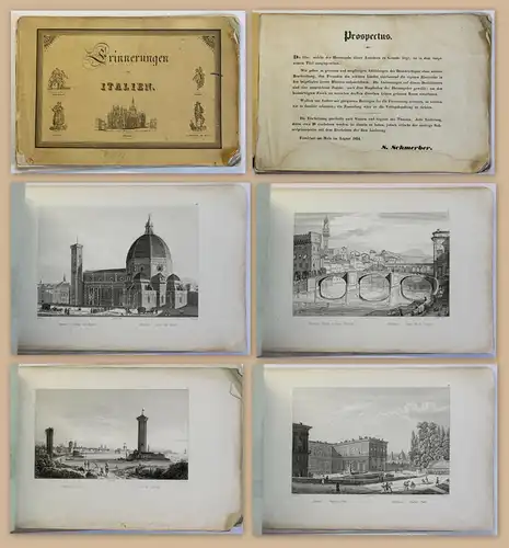 Erinnerungen an Italien Album 10 Kupferstiche Schmerber um 1840 Italia Ansichten