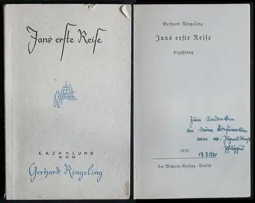 Gerhard Ringeling - Jans erste Reise - Erzählung 1939 - Literatur Erstausgabe xz