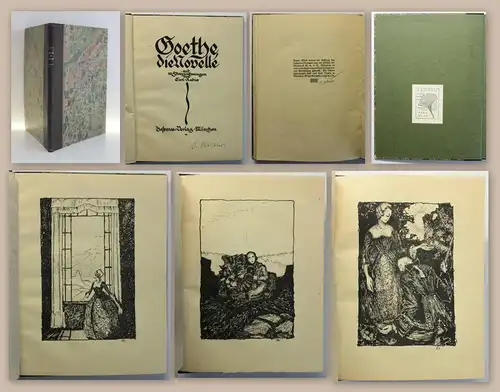 Goethe Die Novelle mit 10 Steinzeichnungen Lithografien von Carl Rabus um 1920